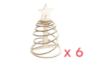 Sapins spirale en bois à monter - 6 pièces - Supports de Noël en bois 52353 - 10doigts.fr