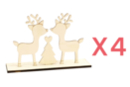 Scène de Noël rennes et sapin - 4 pièces - Supports de Noël à décorer 56559 - 10doigts.fr