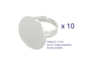 Bague plateau Ø 15 mm - Lot de 10 - Bagues - Supports pour Bijoux 13859 - 10doigts.fr
