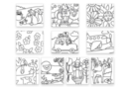 Cartes sable assorties - 10 motifs assortis - Sable coloré 34000 - 10doigts.fr