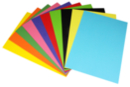 Feuilles papier affiche, 10 couleurs vives assorties : vert fonçé, vert clair, jaune fonçé, jaune clair, rouge, orange, bleu, mauve, rose, noir - Papier affiche - 10doigts.fr