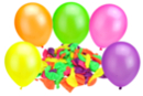 Ballons ronds, couleurs fluos - Set de 100 - Ballons, guirlandes, serpentins 31079 - 10doigts.fr