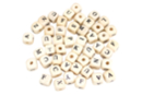 Perles lettres carrées en bois - 100 perles - Bijoux messages - 10doigts.fr