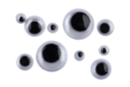 Yeux mobiles adhésifs - pupille noire / fond blanc - 100 pcs - Yeux mobiles - 10doigts.fr