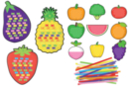 Cartes fruits et légumes à tisser - 1 set de 12 - Kits éducatifs 42052 - 10doigts.fr