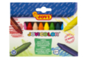 Maxi crayons cire ultra résistants - Pochette de 12 crayons - Crayons cire 35047 - 10doigts.fr