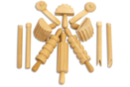 Outils en bois, pour le modelage - 12 Outils - Dessin 1er âge 11014 - 10doigts.fr
