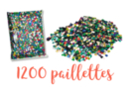 Sequins couleurs assorties - Set de 1200 sequins - Paillettes à piquer 10299 - 10doigts.fr