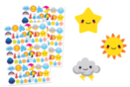 Gommettes Météo - 2 planches ( 124 gommettes ) - Gommettes saisons : des autocollants pour toute l’année - 10doigts.fr