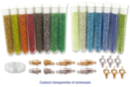 Perles de rocailles transparentes et lumineuses - Set de 15 tubes + CADEAUX - Perles Rocaille 12750 - 10doigts.fr