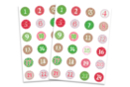 Stickers chiffres calendrier de l'Avent - Set de 48 gommettes - Gommettes Alphabet, messages - 10doigts.fr