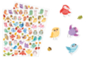 Gommettes Tendres Hiboux - 1 set (2 planches) - Des gommettes animaux pour créer et apprendre dès la maternelle - 10doigts.fr