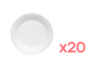 Set de 20 petites assiettes en carton blanc Ø15.8cm - Plateaux en carton - 10doigts.fr