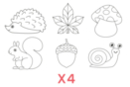 Formes géantes de l'Automne à décorer - 4 sets (24 formes) - Supports en papier 56075 - 10doigts.fr