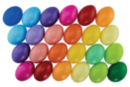 Oeufs colorés en plastique 6 cm - 25 pièces - Oeufs de Pâques 57315 - 10doigts.fr