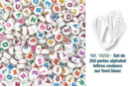 Perles lettres couleurs sur fond blanc - Set de  250 perles - Bijoux messages 19250 - 10doigts.fr