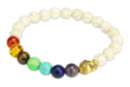 Kit pour bracelet Chakras blanc - 26 perles - Pierres Semi précieuses - 10doigts.fr