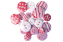 Boutons en acrylique, camaïeu rose - 1 set de 28 boutons - Boutons 27834 - 10doigts.fr