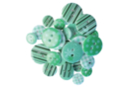 Boutons en acrylique, camaïeu vert - 1 set de 28 boutons - Boutons 27832 - 10doigts.fr