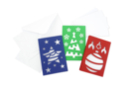 Kit cartes de Noël ajourées, à colorier - 3 cartes - Cartes de voeux 56138 - 10doigts.fr