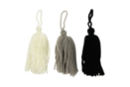 Pompons long en laine camaïeu noir et blanc - 3 pompons - Pompons 41033 - 10doigts.fr