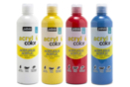 Acrylcolor brillante 500 ml - 4 couleurs ( blanc, jaune, rouge et bleu) - Peinture acrylique Brillante 55275 - 10doigts.fr
