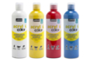 Acrylcolor brillante 500 ml - 4 couleurs ( blanc, jaune, rouge et bleu) - Peinture acrylique satinée, brillante 55275 - 10doigts.fr