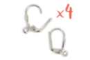 Dormeuses à anneaux argentées - Lot de 4 - Boucles d'oreilles - 10doigts.fr