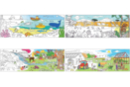 PROMO : 4 fresques géantes à colorier (mer, savane, forêt, ferme) - Supports à colorier 38009 - 10doigts.fr