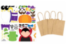 Kit créatif Halloween : 4 sacs kraft naturel + gommettes - Sacs à bonbons Halloween 52657 - 10doigts.fr