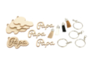 Porte-clés" papa" - 4 pièces - Bijoux et porte-clefs en bois - 10doigts.fr