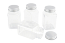 Pots en plastique avec couvercle, 4.5 x 8 cm - 4 pcs - Plastique Transparent 59351 - 10doigts.fr