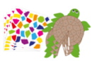 Kit Gommettes au numéro : 4 tortues 3D éducatives - Kits créatifs avec gommettes : le plein d’idées pour les petits artistes - 10doigts.fr