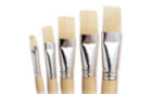 Pinceaux brosses plates assorties N° 6, 10, 14, 16, 18 - Set de 5 - Pinceaux brosses - 10doigts.fr