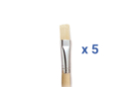 Pinceaux brosses plates N°10 - Lot de 5 - Pinceaux brosses 02368 - 10doigts.fr