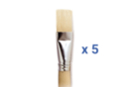 Pinceaux brosses plates N°16 - Lot de 5 - Pinceaux brosses - 10doigts.fr