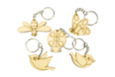 Porte-clés en bois - 5 animaux Printemps - Porte-clés 34132 - 10doigts.fr
