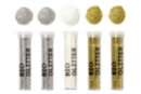 Paillettes fines biodégradables or, argent, blanc - 5 tubes - Paillettes - 10doigts.fr