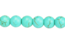 Perles rondes Ø 8 mm - Turquoise - 48 perles - Perles Naturelles 31056 - 10doigts.fr