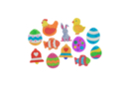 Suspensions de Pâques à colorier - 52 formes - Kits créatifs Pâques - 10doigts.fr