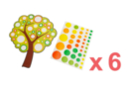 Kit arbres en carte forte + gommettes - 6 pièces - Kits créatifs avec gommettes : le plein d’idées pour les petits artistes 58022 - 10doigts.fr