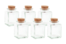Bocaux en verre avec bouchon liège, 80 ml - 6 pièces - Supports en Verre - 10doigts.fr