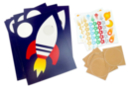 Kit cartes fusée + message caché - 6 cartes - Kits carteries 52062 - 10doigts.fr