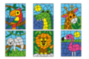 Coloriages aux numéros - Thème Animaux de la Jungle (6 coloriages) - Coloriage 56082 - 10doigts.fr