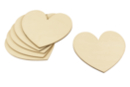 Coeurs en bois (10 x 9 cm - Ep. 3 mm) - 6 pièces - Déco en bois brut 46054 - 10doigts.fr