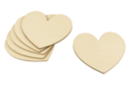Cœurs en bois 10 cm - 6 pièces - Silhouettes en bois - 10doigts.fr