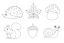 Formes géantes de l'Automne à décorer - 1 set (6 formes) - Supports en papier 56074 - 10doigts.fr