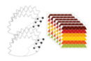 Kit gommettes : 6 hérissons + 6 planches de gommettes - Kits créatifs gommettes 52094 - 10doigts.fr