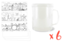 Mugs à décorer - Lot de 6 - Plastique Transparent 12671 - 10doigts.fr