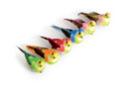 Oiseaux colorés sur pince - Set de 6  - Décorations à coller - 10doigts.fr